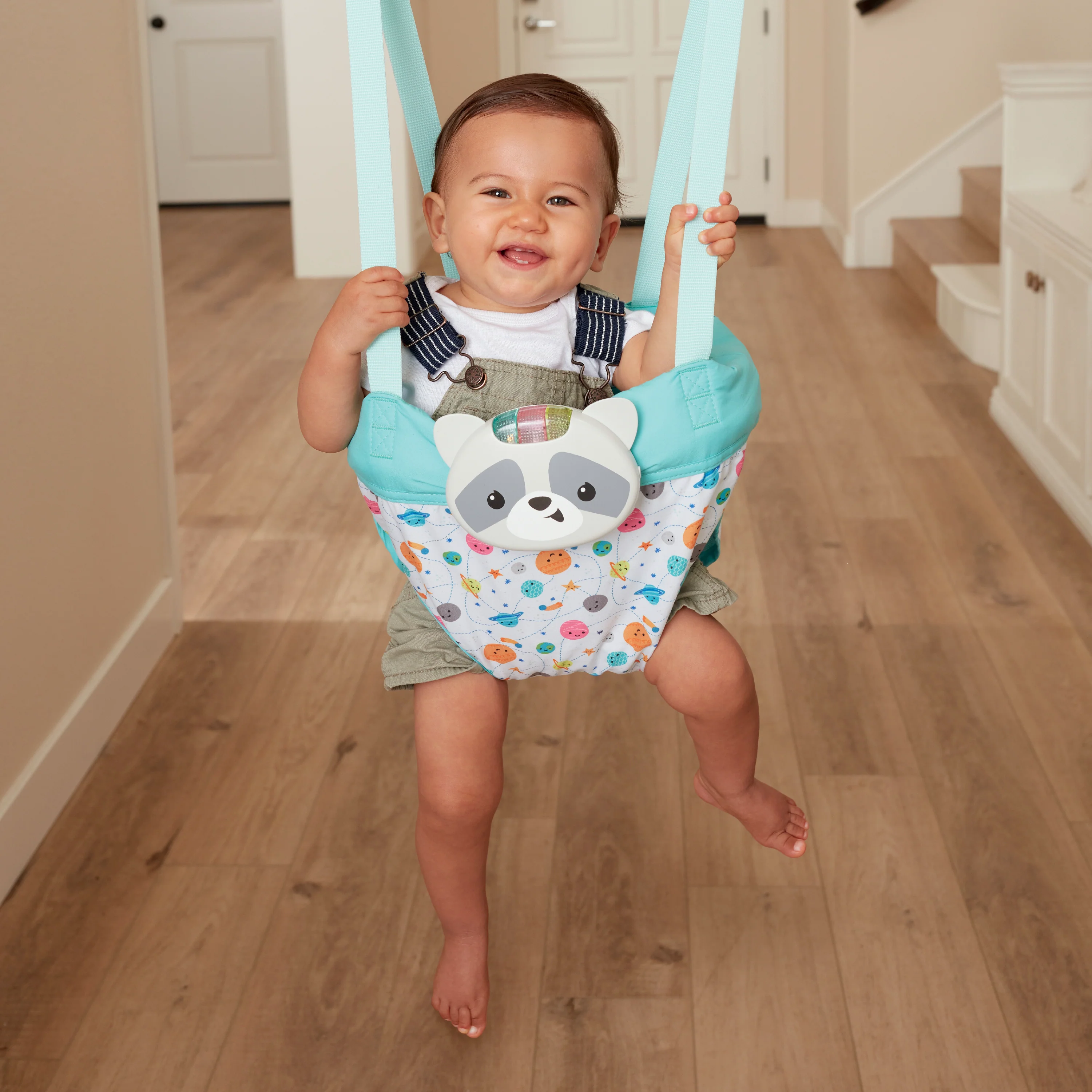2-in-1 Music & Lights Doorway Jumper - Raccoon - Image 8