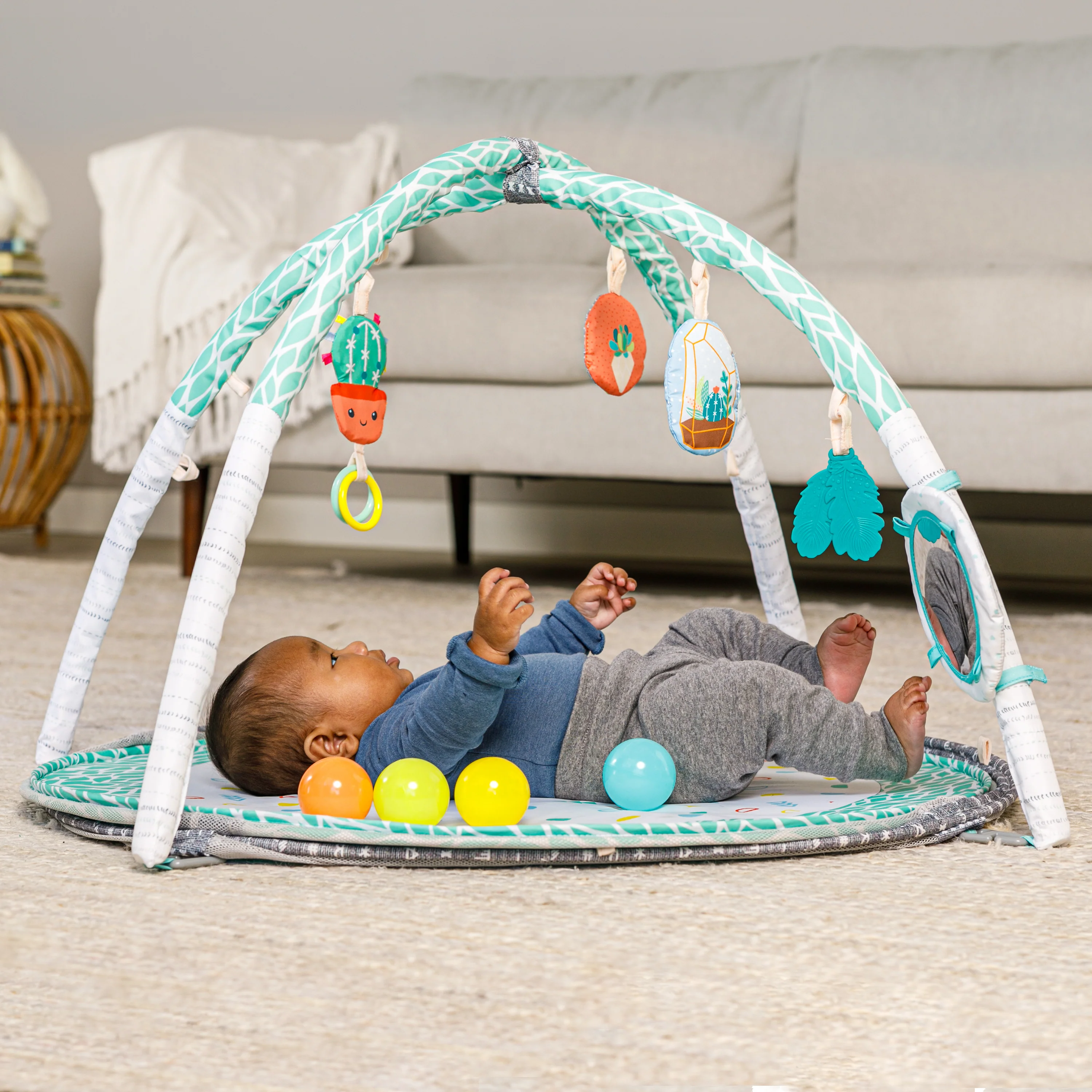 4-IN-1 JUMBO ACTIVITY GYM & BALL PIT, Succulents - Image 5