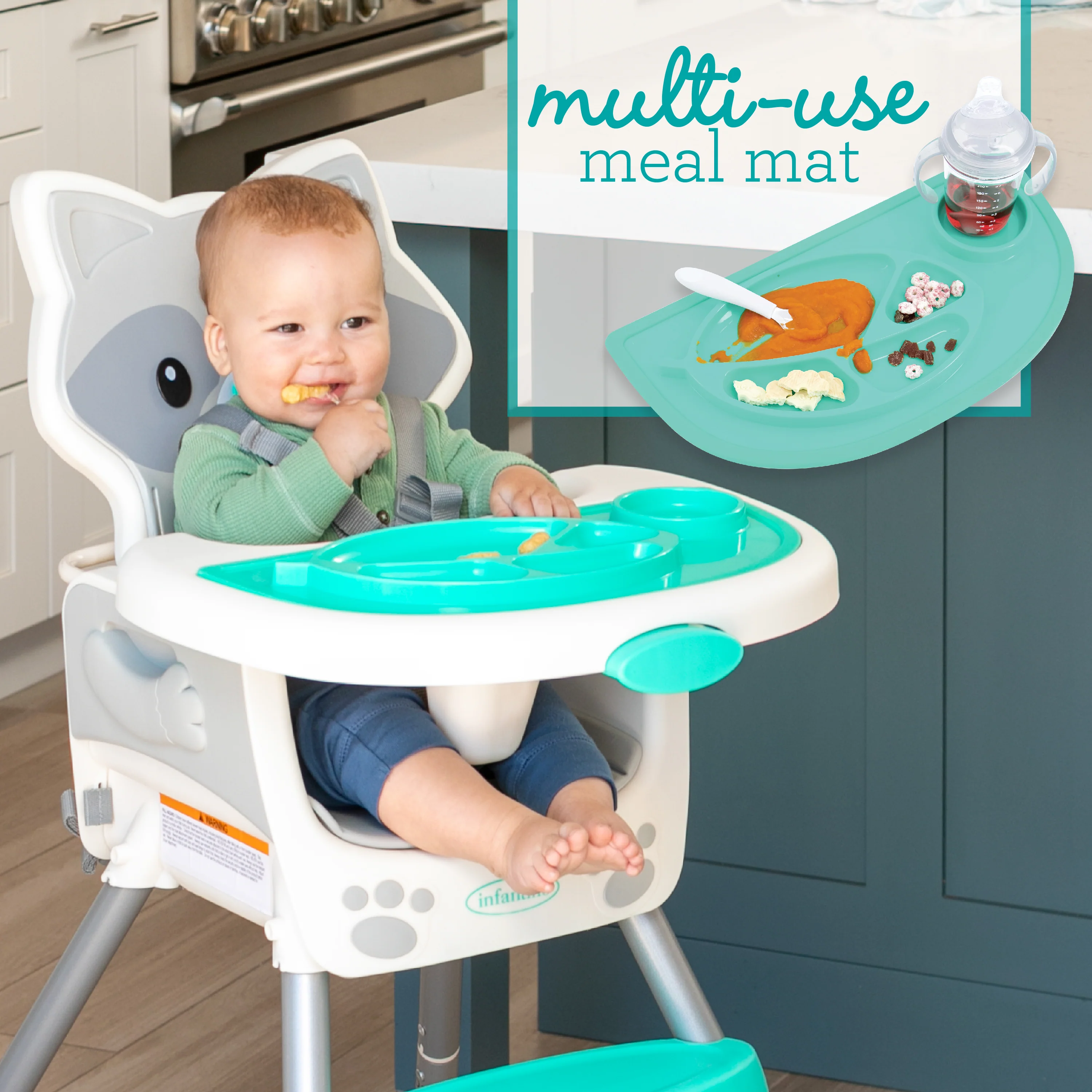 Grow-With-Me 4-in-1 Convertible High Chair - Raccoon - Image 4