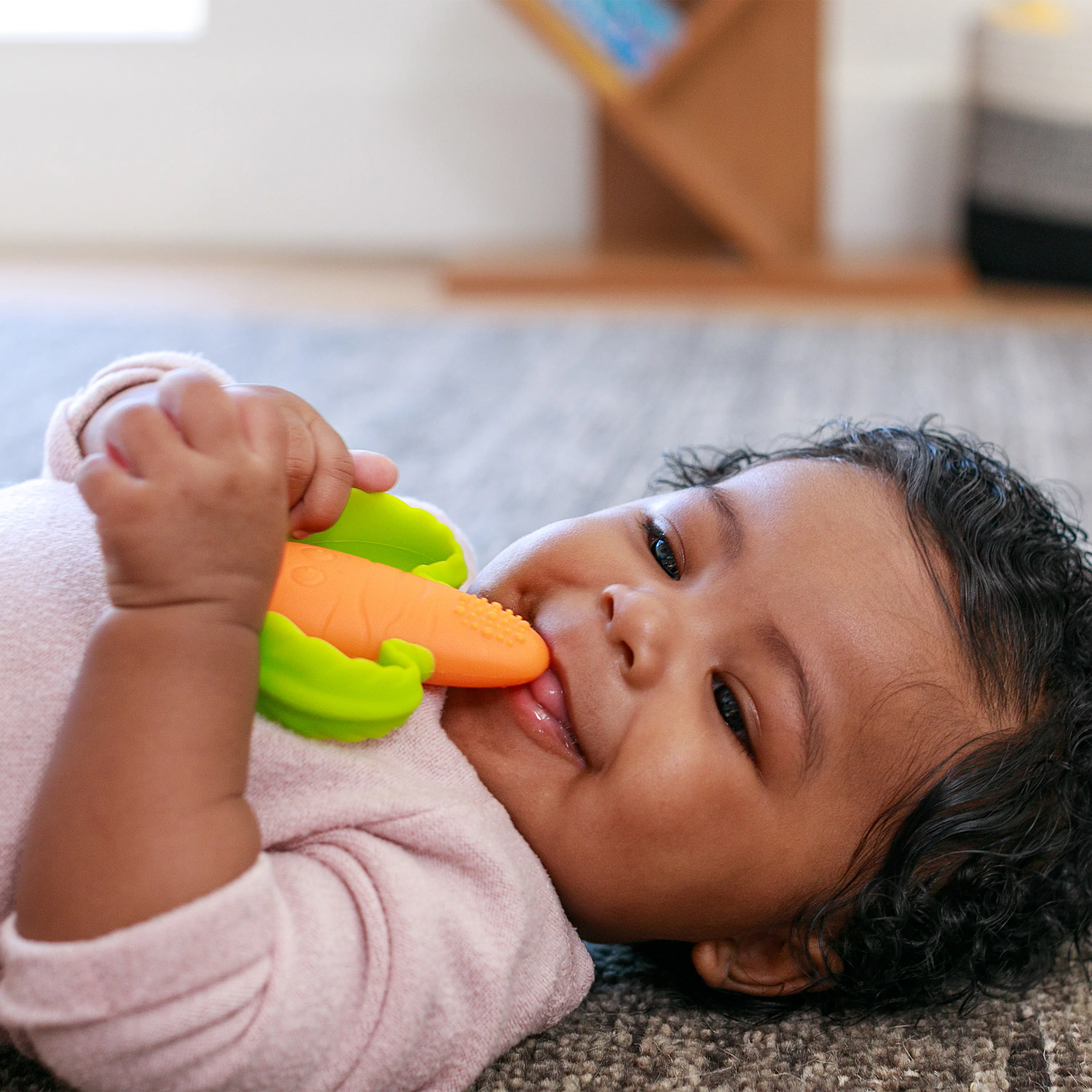 Lil' Nibbles Textured Silicone Teether – Carrot - Image 6