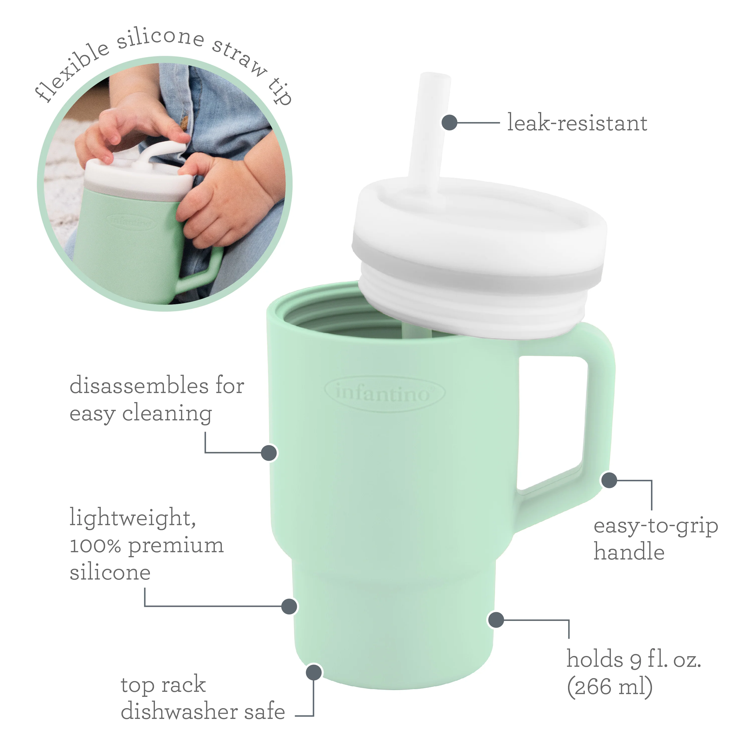 My 1st Tumbler™ Silicone 9oz - Cool Mint - Image 5